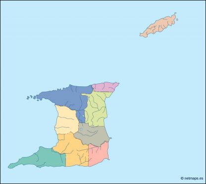 trinidad and tobago blind map