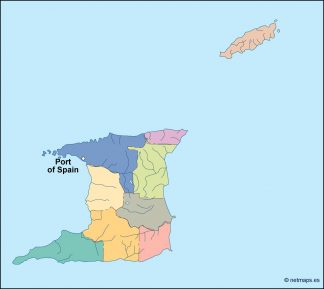 trinidad and tobago vector map