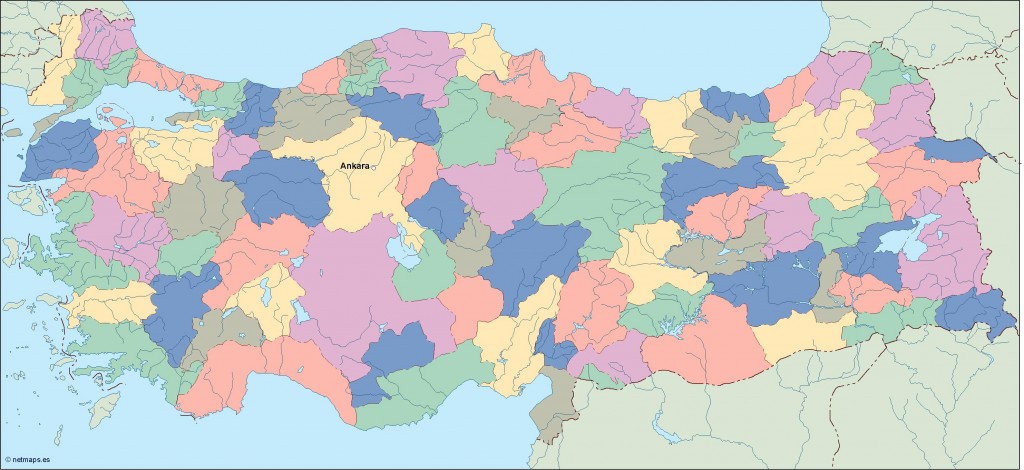 Vector Map Of Turkey Free Vector Maps - Bank2home.com