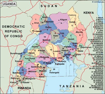 uganda political map
