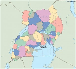 uganda vector map