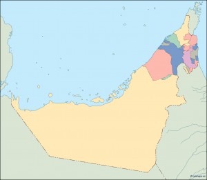 united arab emirates blind map