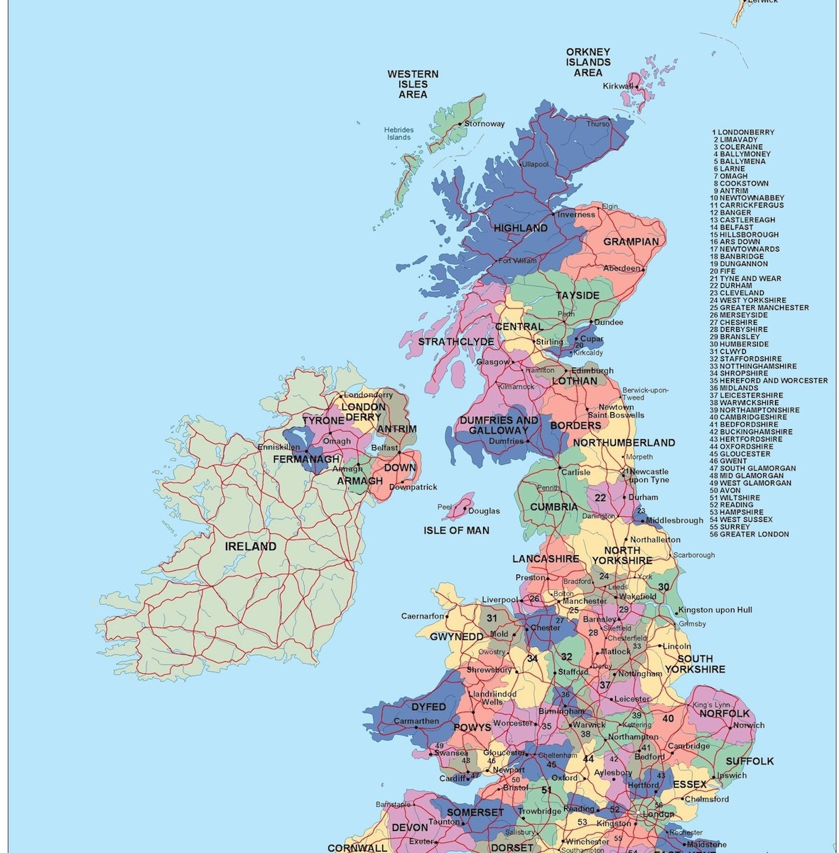 Map Of England With Major Cities