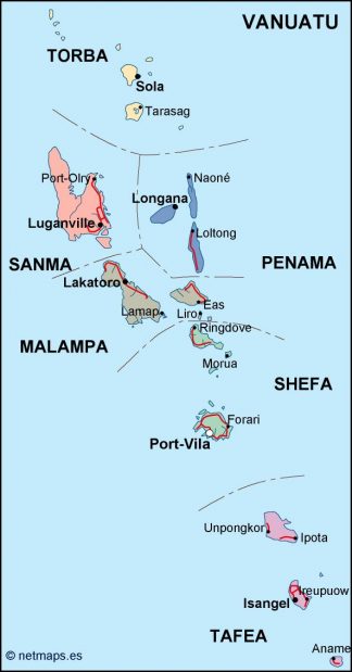 vanuatu political map