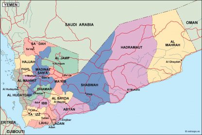 yemen political map