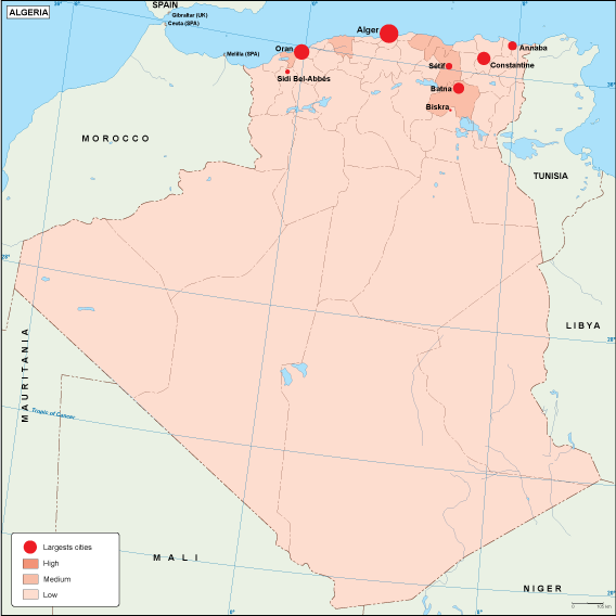 Algeria population map
