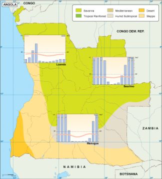 Angola climate map