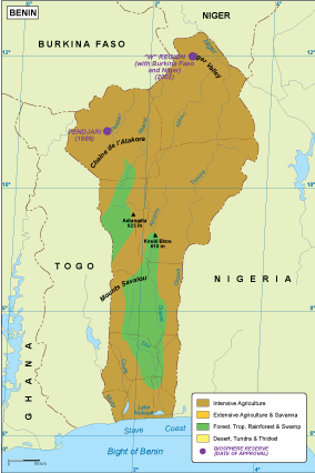 Benin vegetation map