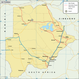 Botswana transportation map