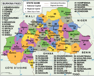 Burkina Faso EPS map