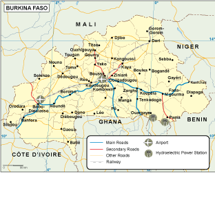 Burkina Faso transportation map