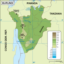 Burundi physical map