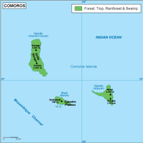 Comoros vegetation map