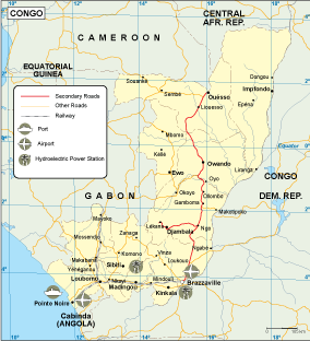 Congo transportation map
