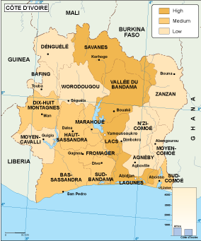 Cote Ivoire economic map