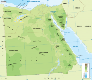 Egypt physical map
