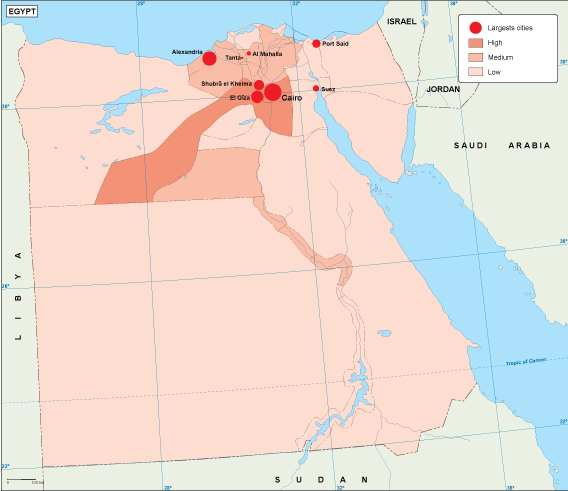 Egypt population map