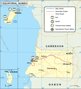 Equatorial Guinea transportation map
