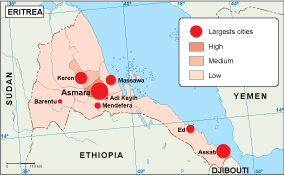 Eritrea population map