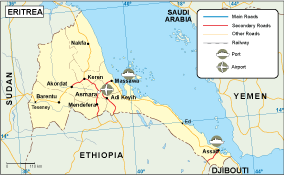 Eritrea transportation map