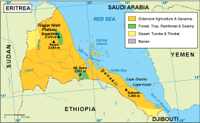 Eritrea vegetation map