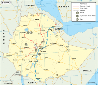 Ethiopia transportation map