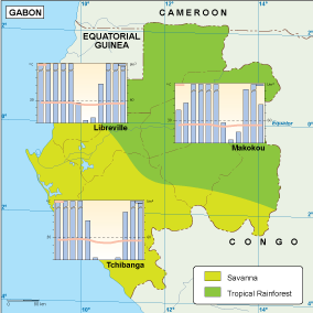 Gabon climate map