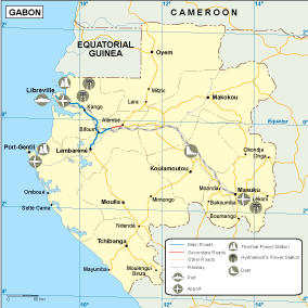 Gabon transportation map