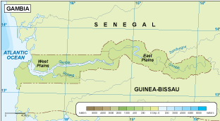 Gambia physical map