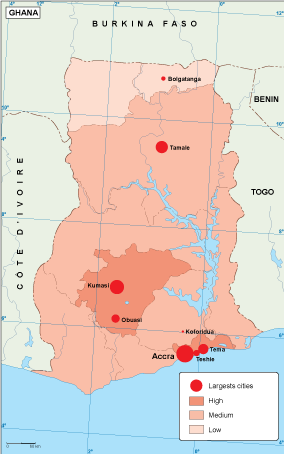 Ghana population map