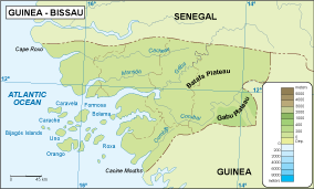 Guinea Bissau physical map