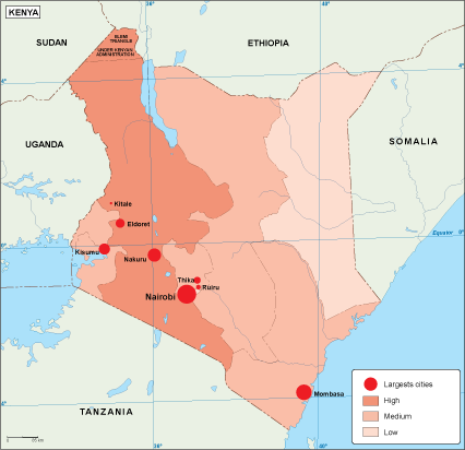 Kenya population map