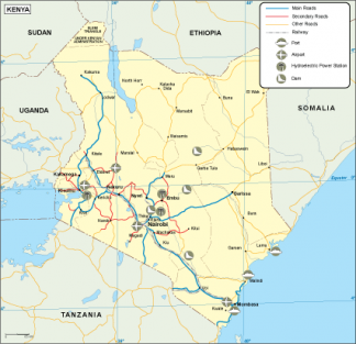 Kenya transportation map