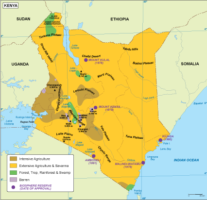 Kenya vegetation map