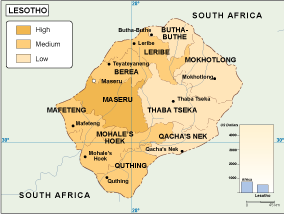 Lesotho economic map