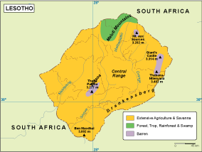 Lesotho vegetation map