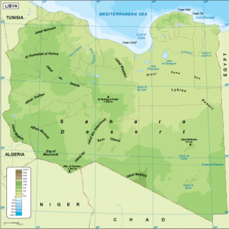 Libya physical map
