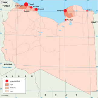 Libya population map