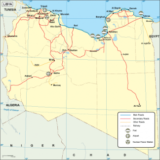 Libya transportation map