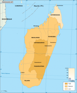 Madagascar economic map