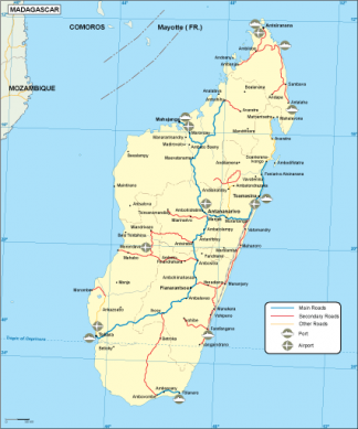 Madagascar transportation map