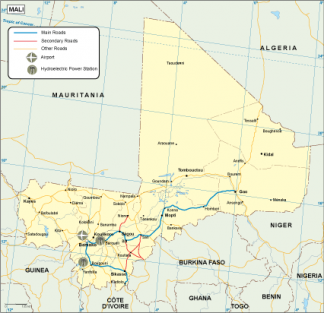 Mali transportation map