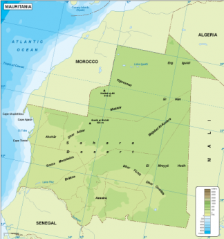 Mauritania physical map