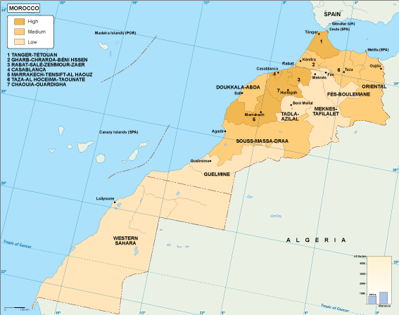 Morocco economic map
