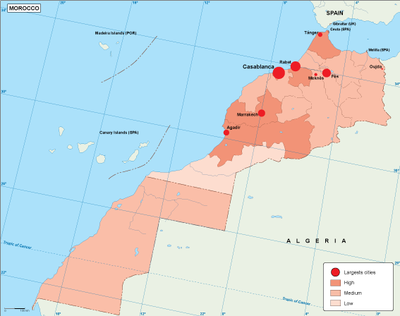 Morocco population map