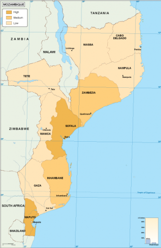 Mozambique economic map