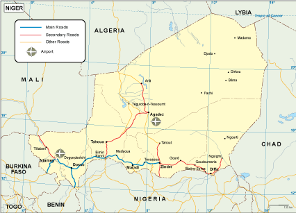 Niger transportation map