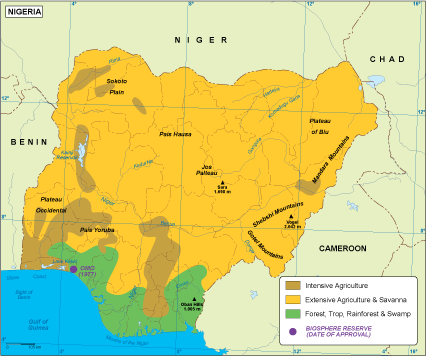 Nigeria vegetation map