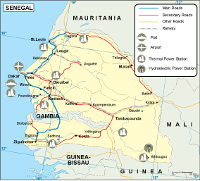 Senegal transportation map