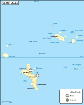 Seychelles transportation map